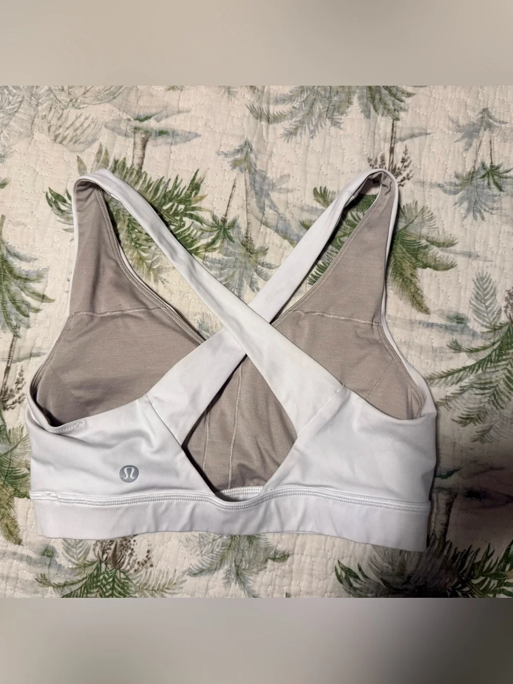 lululemon athletica White Cross-Back Sports Bra